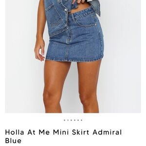 White Fox Boutique Denim Mini Skirt - Blue